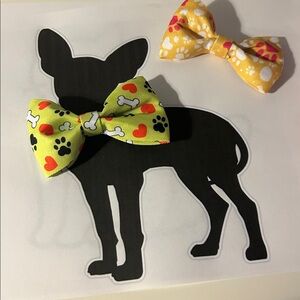 Dog bow tie Colorful Paw Print Bow Tie Set